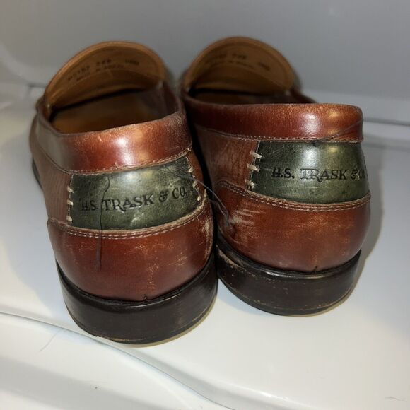 HS Trask Bozeman Brown Pebbled Leather Penny Loafer Mens 9 1/2 M Driving Shoe main image 5
